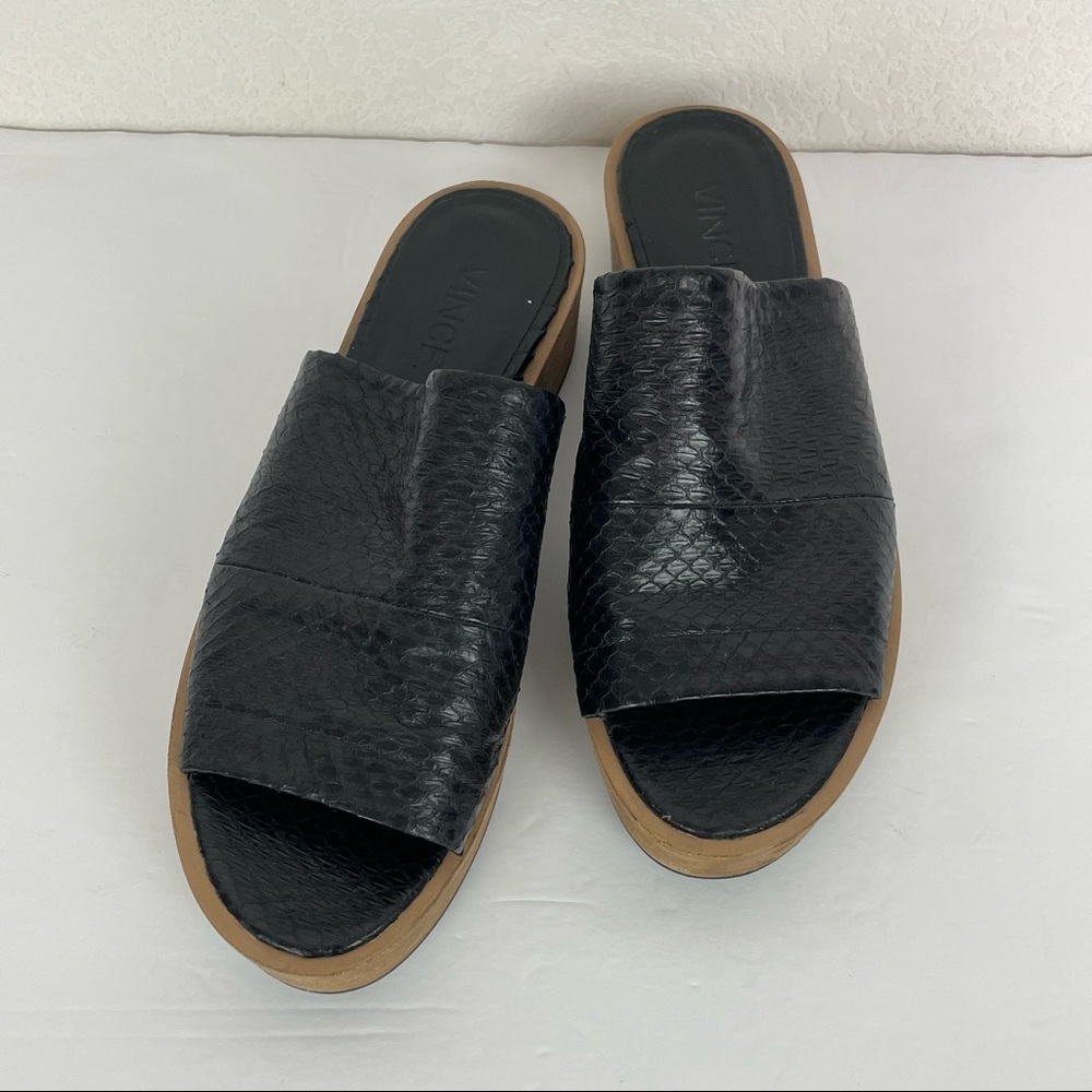 Vince Saskia Platform Wedge Sandals in Black size 6.5